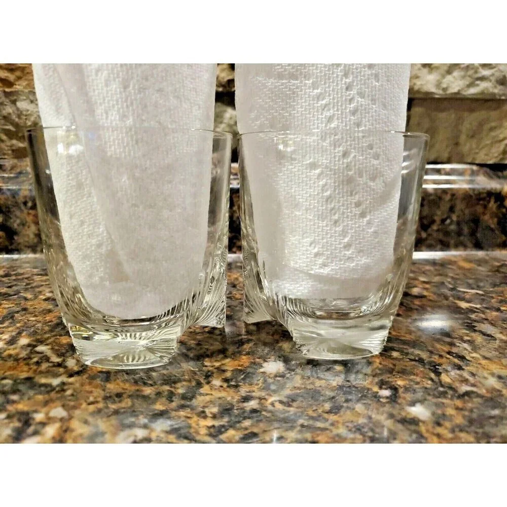 2 Chivas Regal 12 Clear Whiskey Lowball Short Rock Old Fashion Rastal Glass Cup